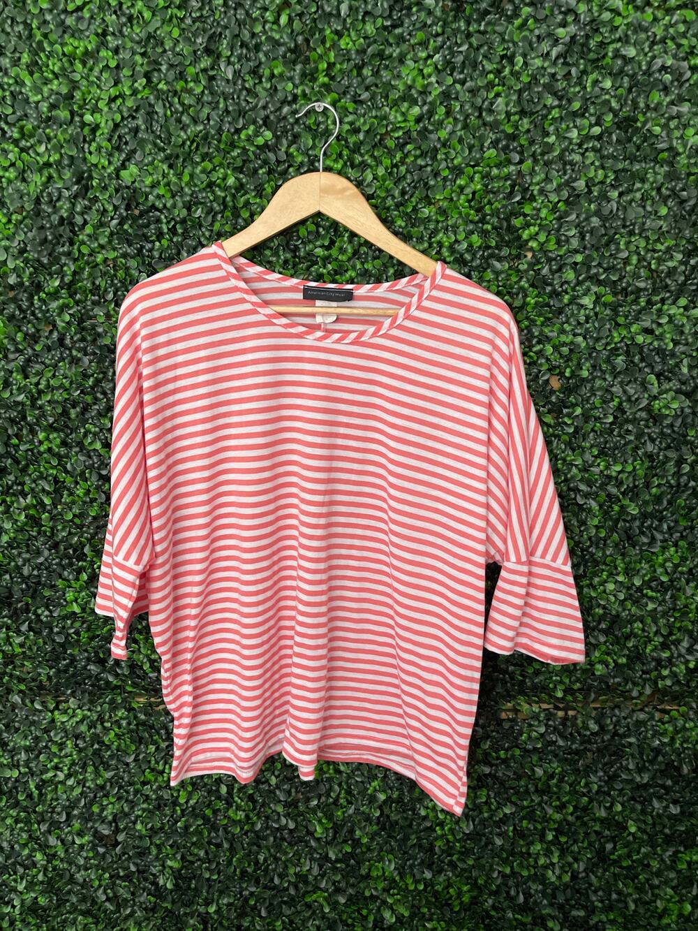 American City Wear blouse women’s plus size 3X Pink and white stripes
